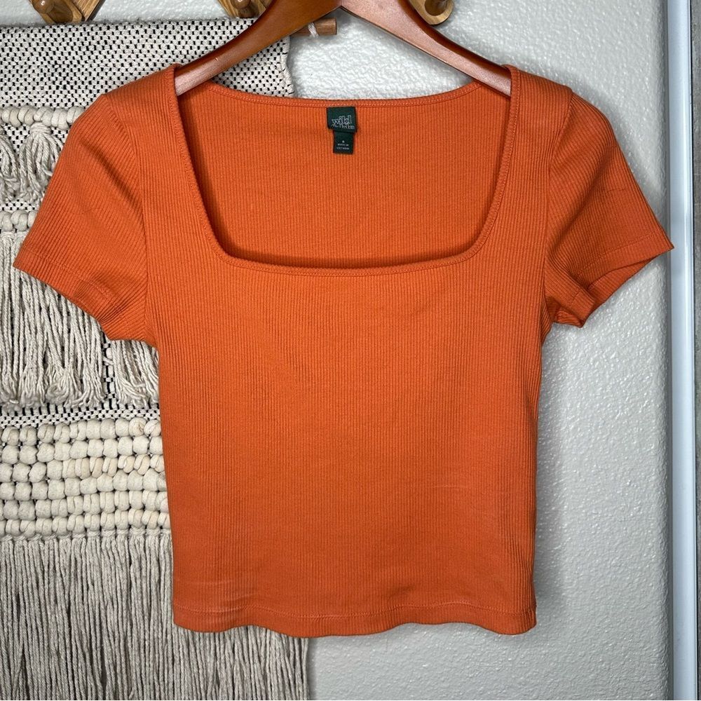 Wild Fable Orange Square-neck Shirt